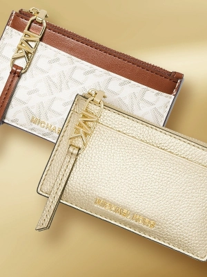 nm-808) MICHAEL KORS ダブルジップ ウォレット 財布 スナップ一覧